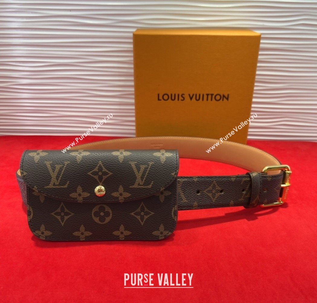 Louis Vuitton Monogram Pouch Belt 3cm 2025 0618 (99-250618036)