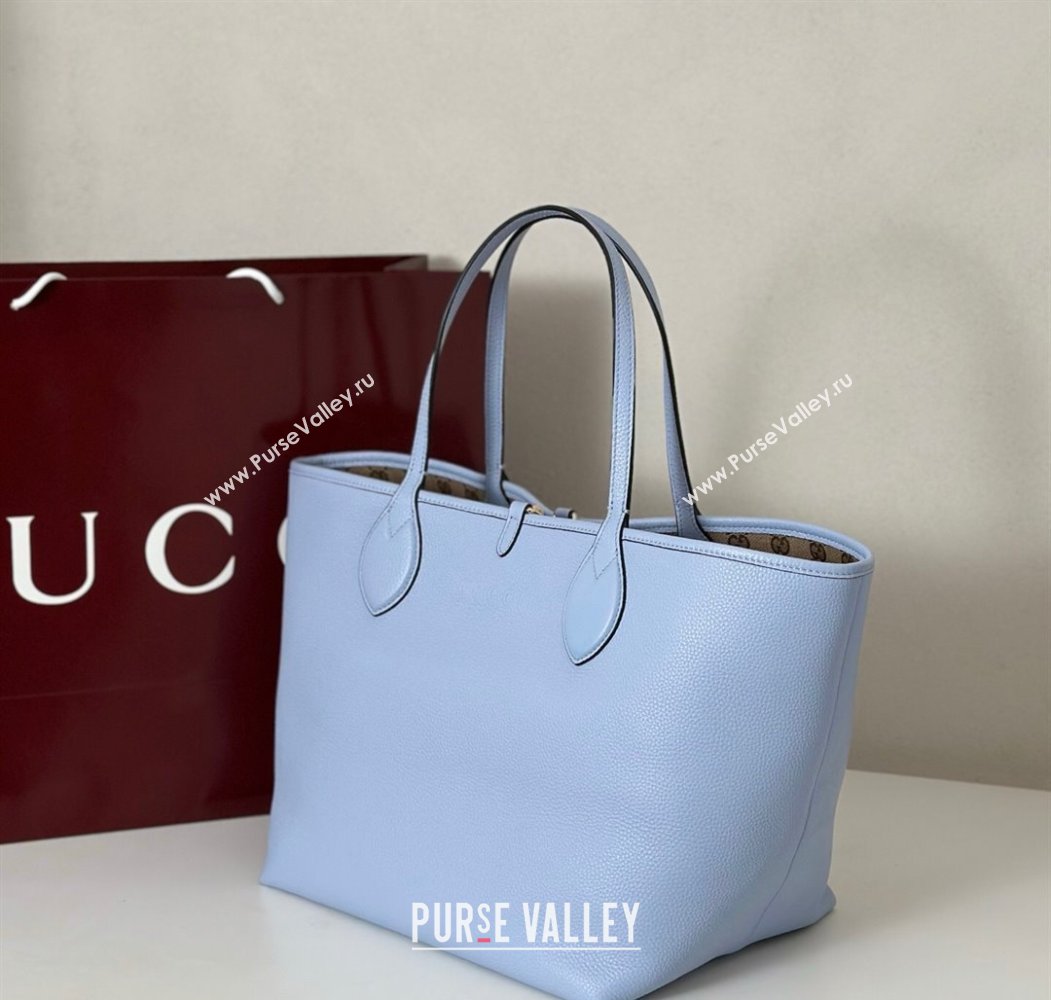 Gucci Totissima Large reversible tote bag Light Blue 2025 ‎839112 (DLH-250808037)