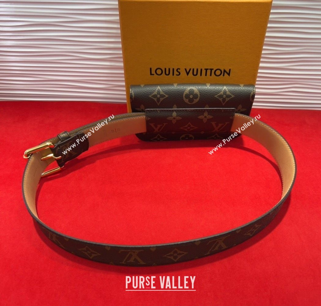 Louis Vuitton Monogram Pouch Belt 3cm 2025 0618 (99-250618036)
