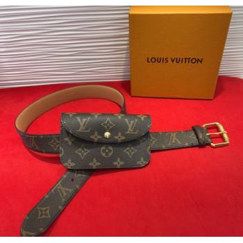 Louis Vuitton Monogram Pouch Belt 3cm 2025 0618 (99-250618036)
