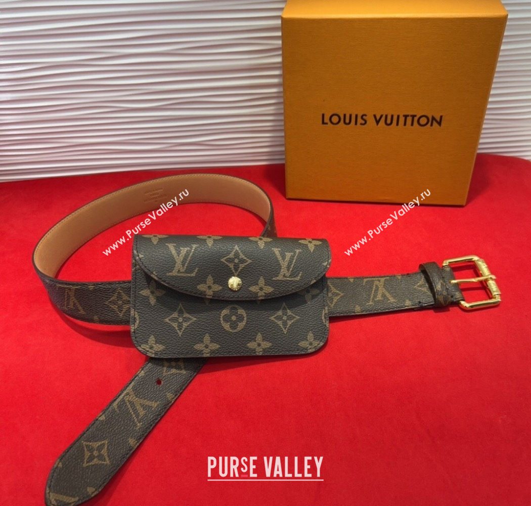 Louis Vuitton Monogram Pouch Belt 3cm 2025 0618 (99-250618036)