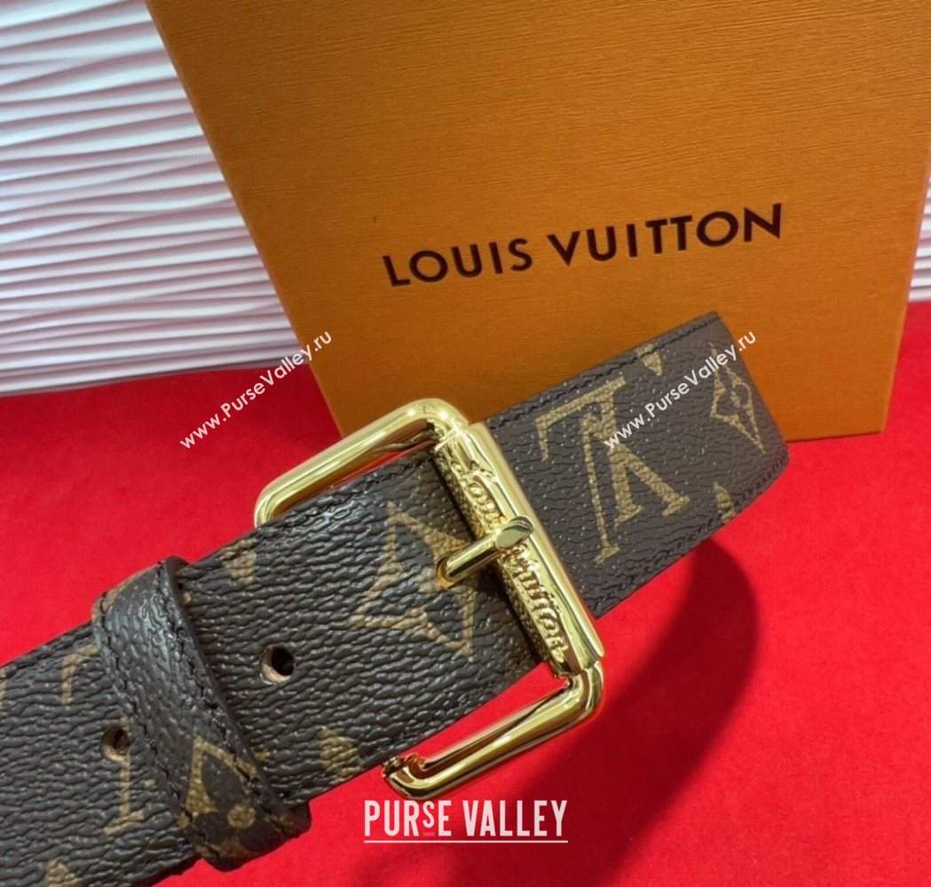 Louis Vuitton Monogram Pouch Belt 3cm 2025 0618 (99-250618036)