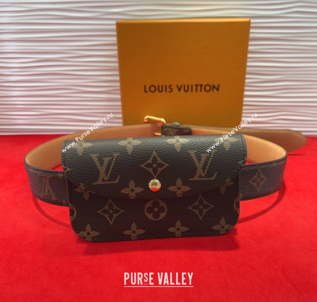 Louis Vuitton Monogram Pouch Belt 3cm 2025 0618 (99-250618036)