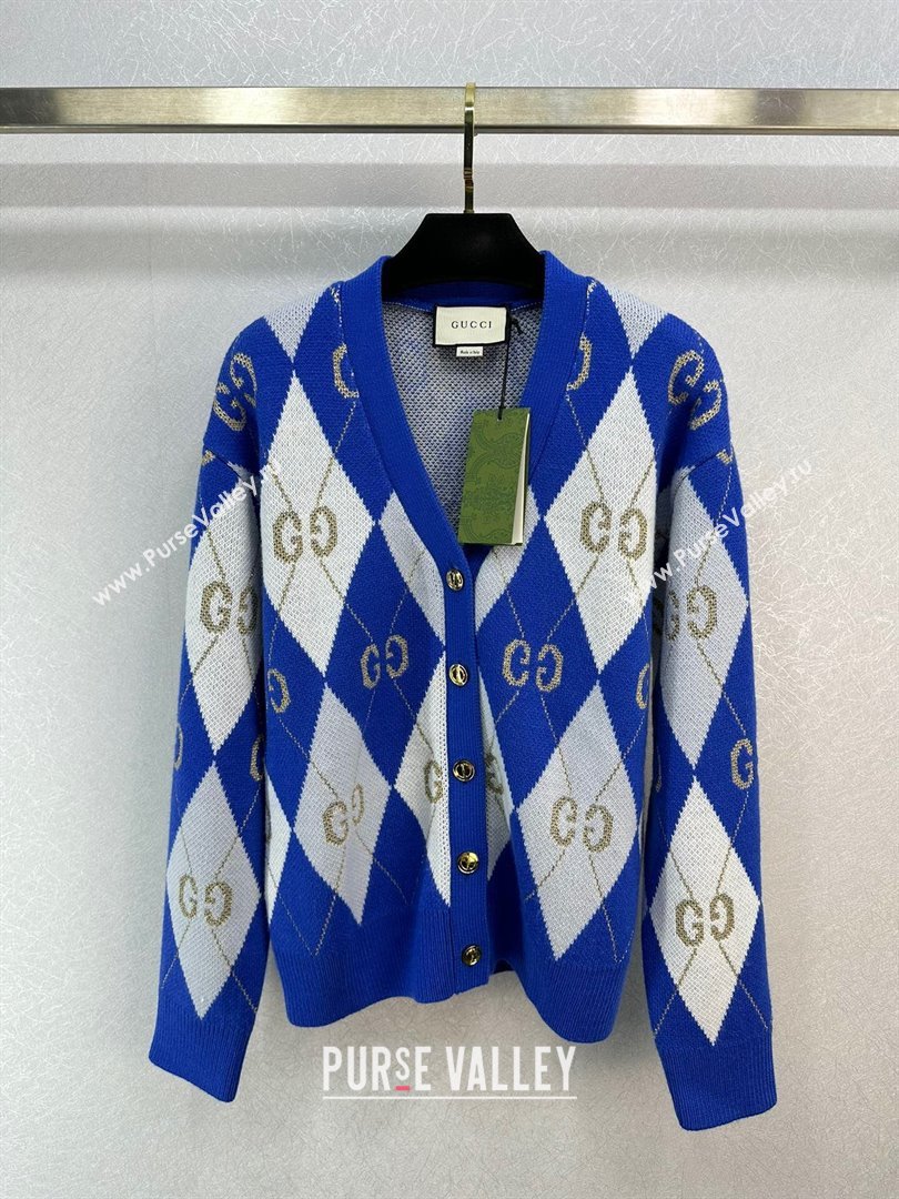 Gucci Knit Cardigan G122527 Blue 2023 (Q-23122527)