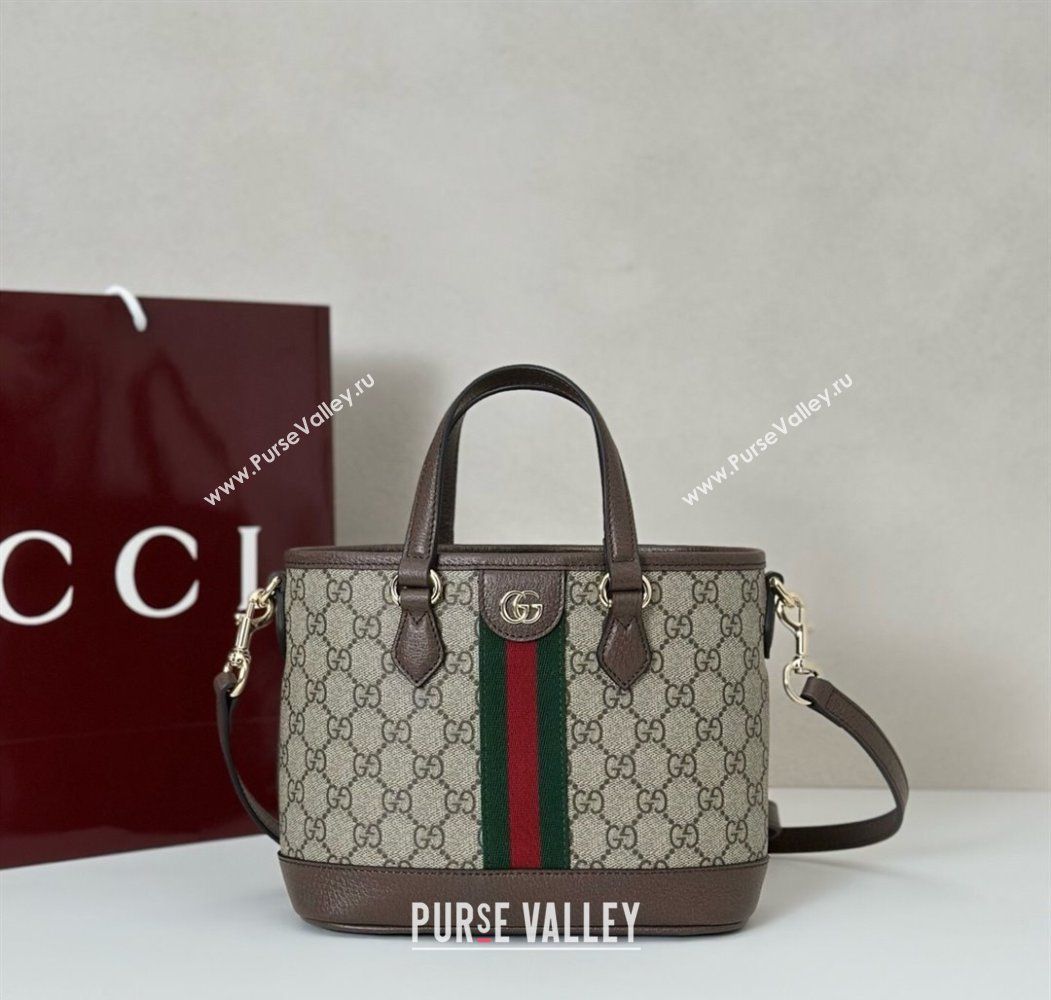 Gucci Ophidia GG Canvas small tote bag Brown 2025 836848 (DLH-250808038)