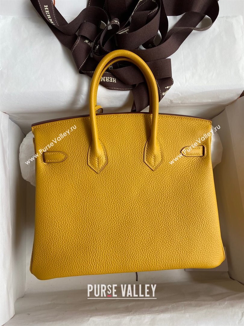 Hermes Birkin 25cm Bag in Original Togo Leather Yellow/Gold 2023 (Pure Handmade) (Y-23110826)