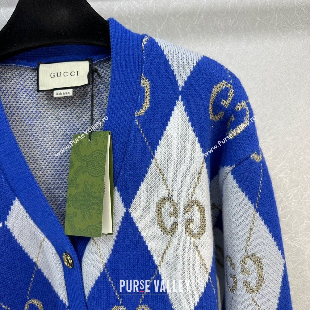 Gucci Knit Cardigan G122527 Blue 2023 (Q-23122527)