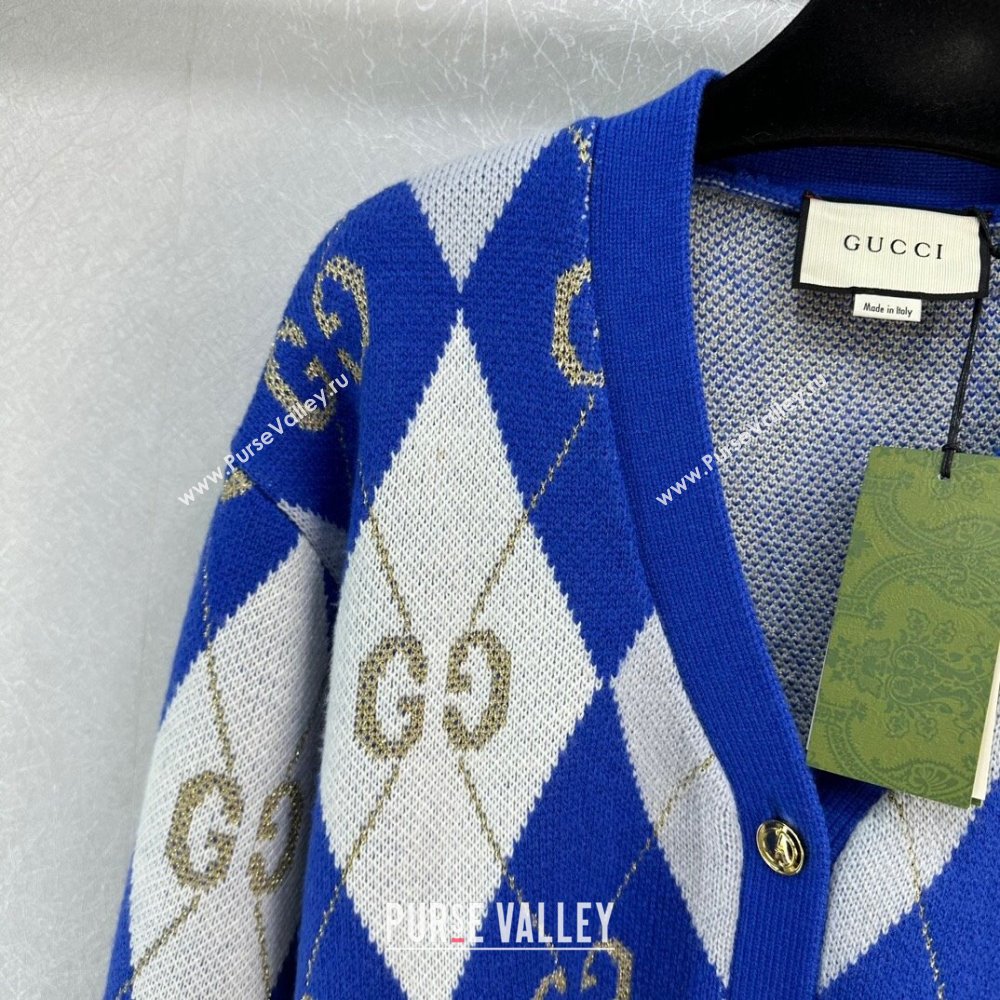 Gucci Knit Cardigan G122527 Blue 2023 (Q-23122527)