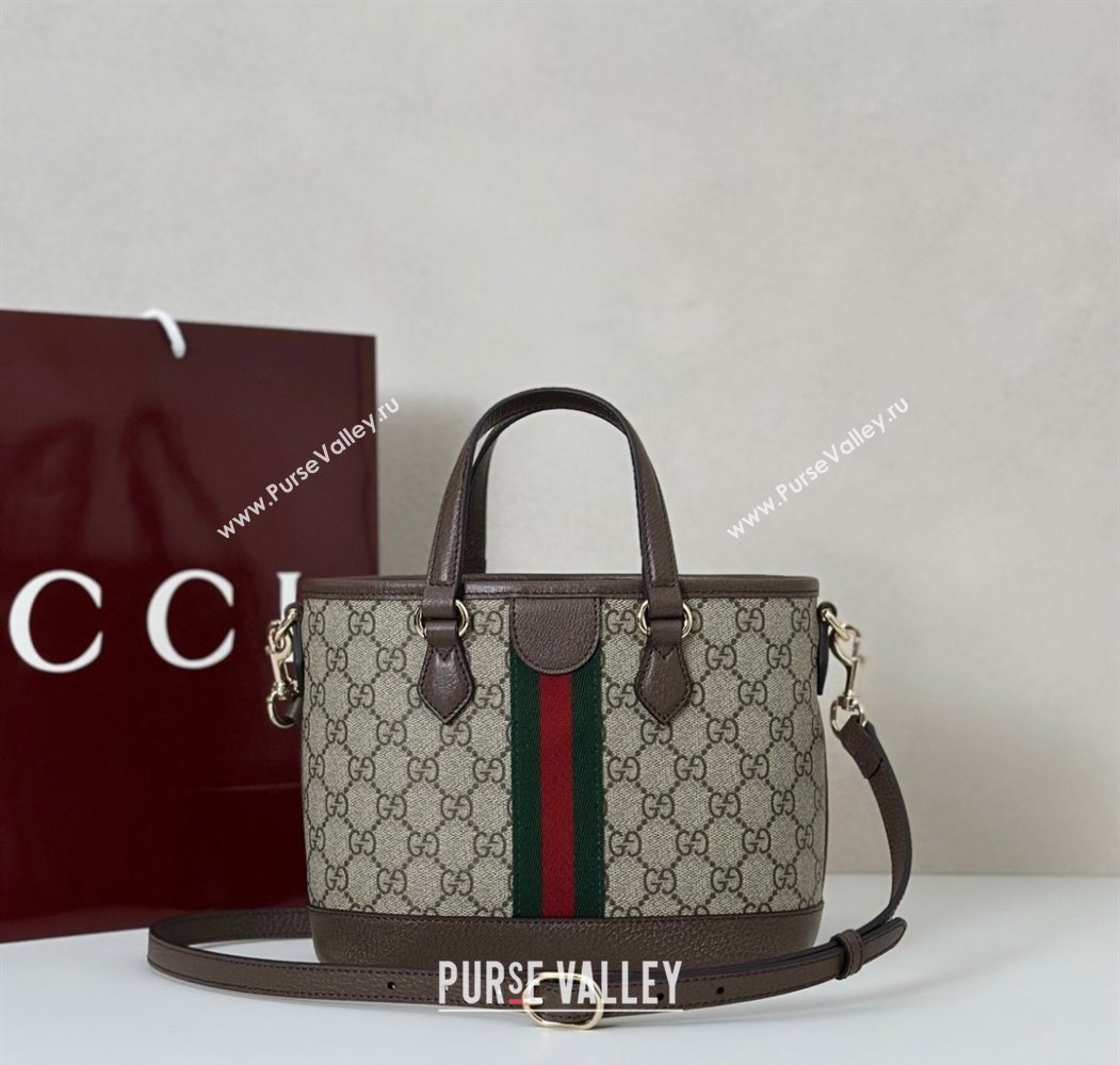 Gucci Ophidia GG Canvas small tote bag Brown 2025 836848 (DLH-250808038)