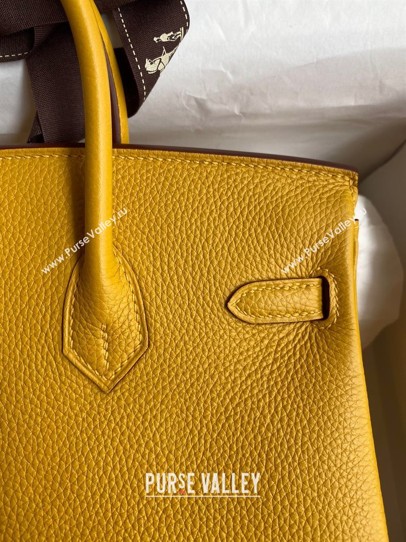 Hermes Birkin 25cm Bag in Original Togo Leather Yellow/Gold 2023 (Pure Handmade) (Y-23110826)