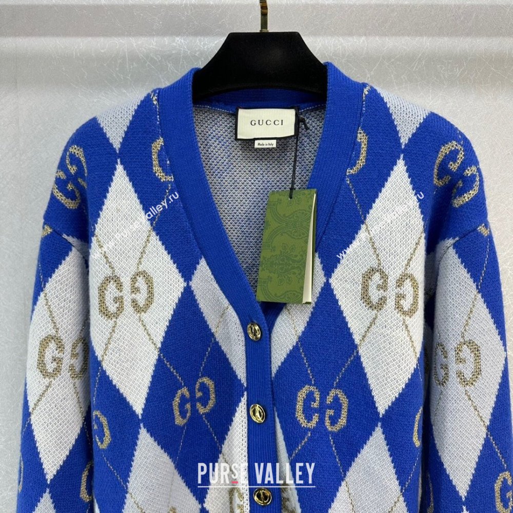 Gucci Knit Cardigan G122527 Blue 2023 (Q-23122527)