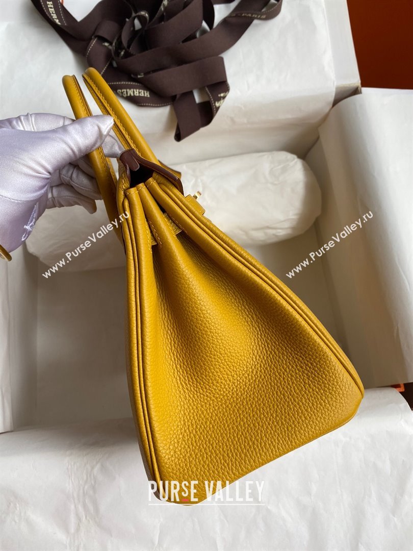 Hermes Birkin 25cm Bag in Original Togo Leather Yellow/Gold 2023 (Pure Handmade) (Y-23110826)