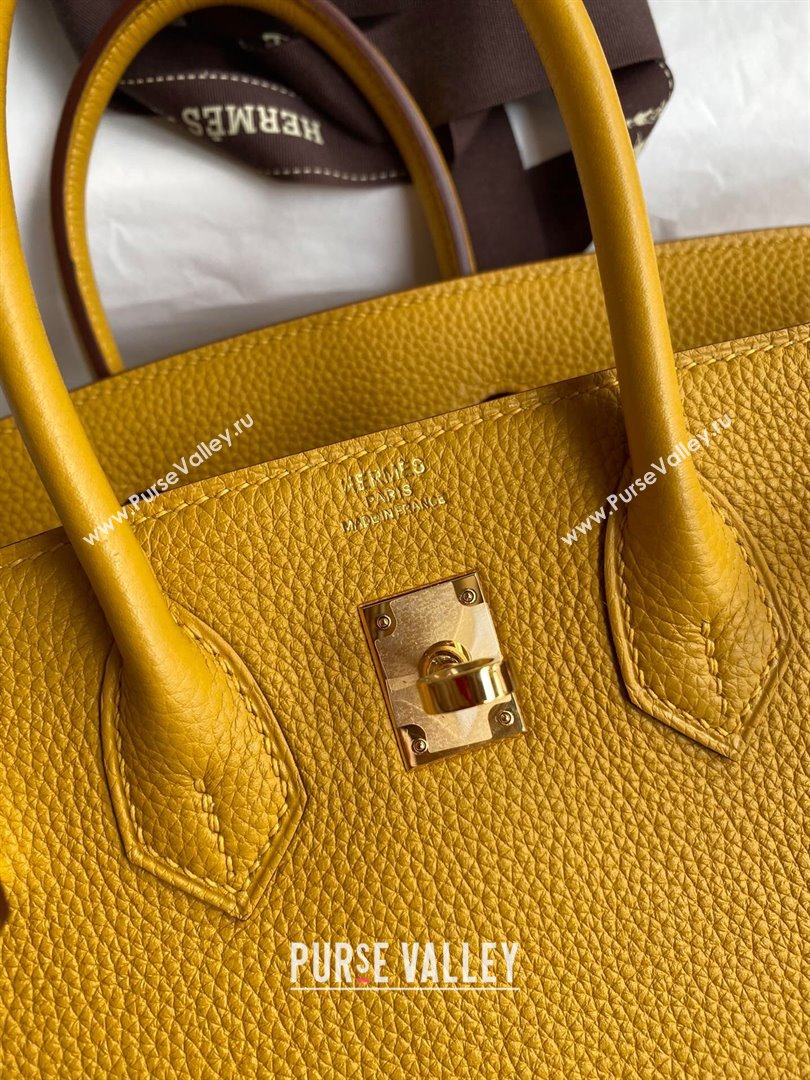 Hermes Birkin 25cm Bag in Original Togo Leather Yellow/Gold 2023 (Pure Handmade) (Y-23110826)