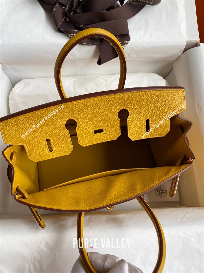 Hermes Birkin 25cm Bag in Original Togo Leather Yellow/Gold 2023 (Pure Handmade) (Y-23110826)