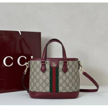 Gucci Ophidia GG Canvas small tote bag Ancora Red 2025 836848 (DLH-250808039)