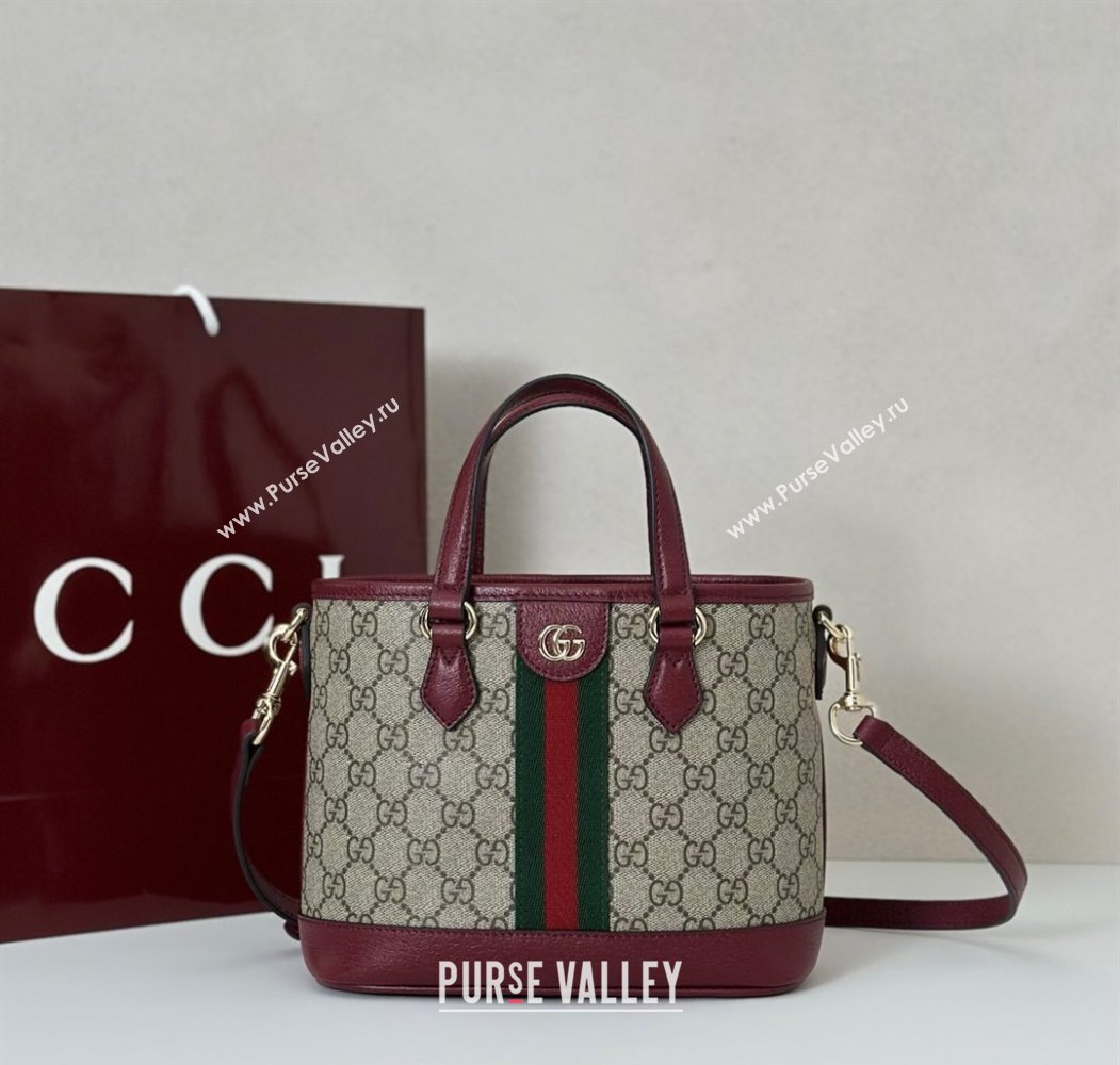 Gucci Ophidia GG Canvas small tote bag Ancora Red 2025 836848 (DLH-250808039)