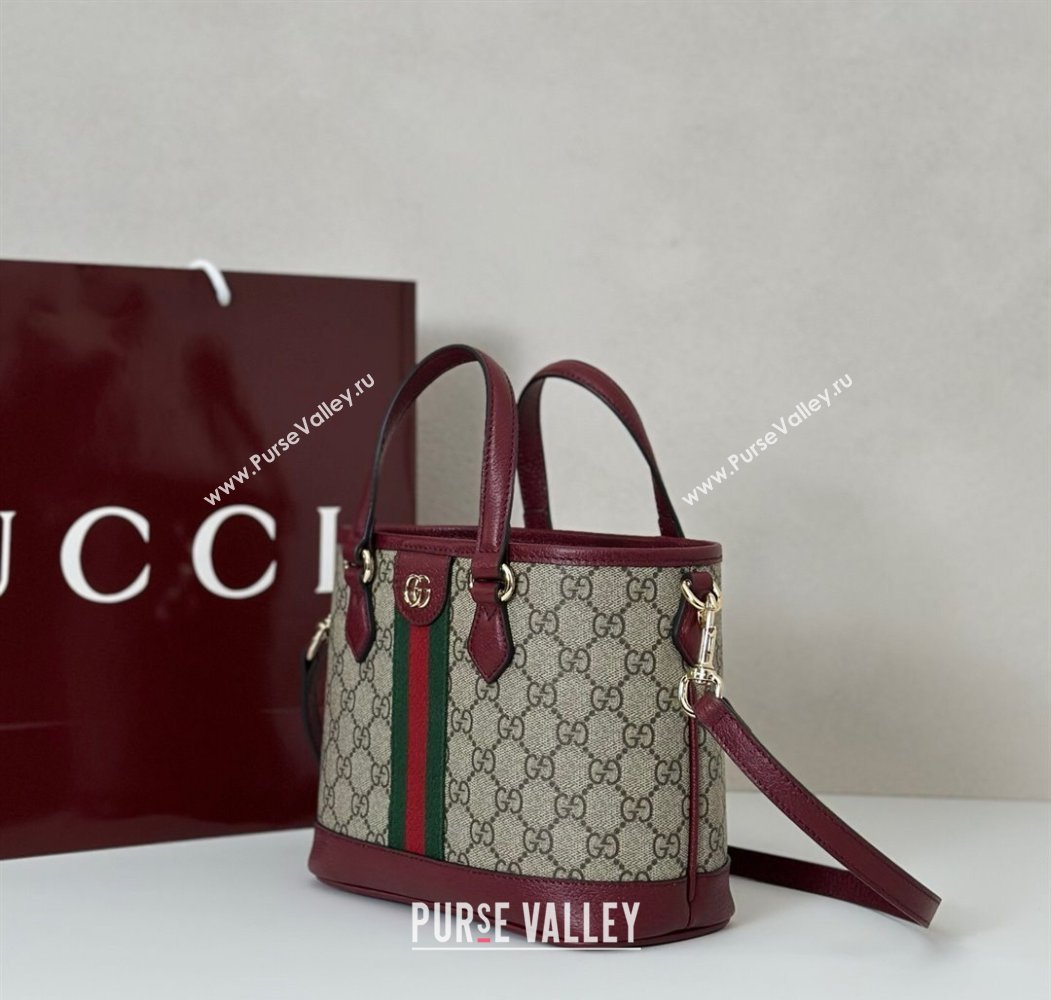 Gucci Ophidia GG Canvas small tote bag Ancora Red 2025 836848 (DLH-250808039)