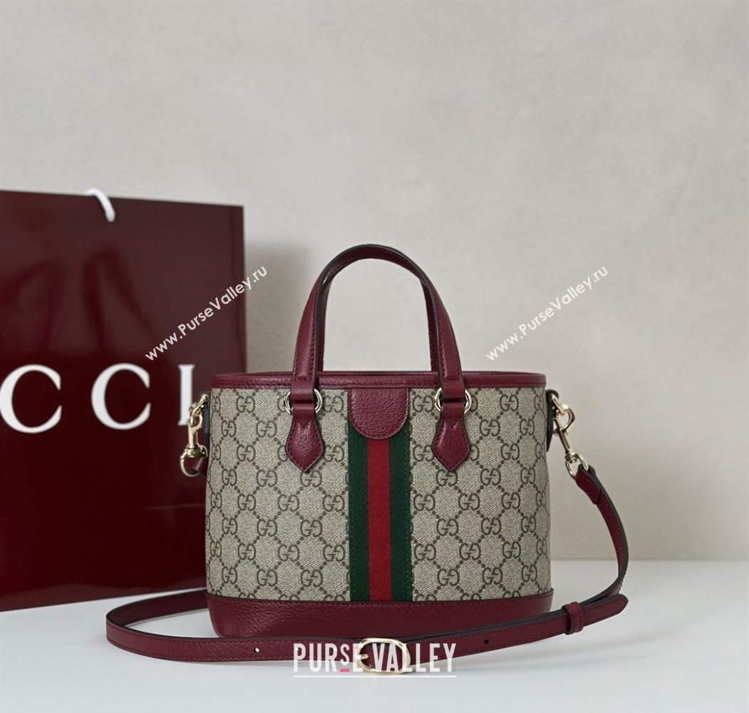 Gucci Ophidia GG Canvas small tote bag Ancora Red 2025 836848 (DLH-250808039)