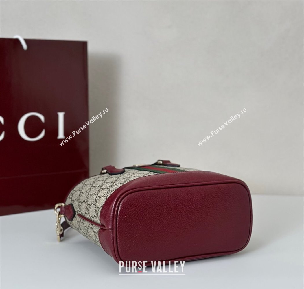 Gucci Ophidia GG Canvas small tote bag Ancora Red 2025 836848 (DLH-250808039)
