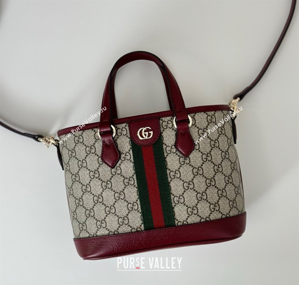 Gucci Ophidia GG Canvas small tote bag Ancora Red 2025 836848 (DLH-250808039)
