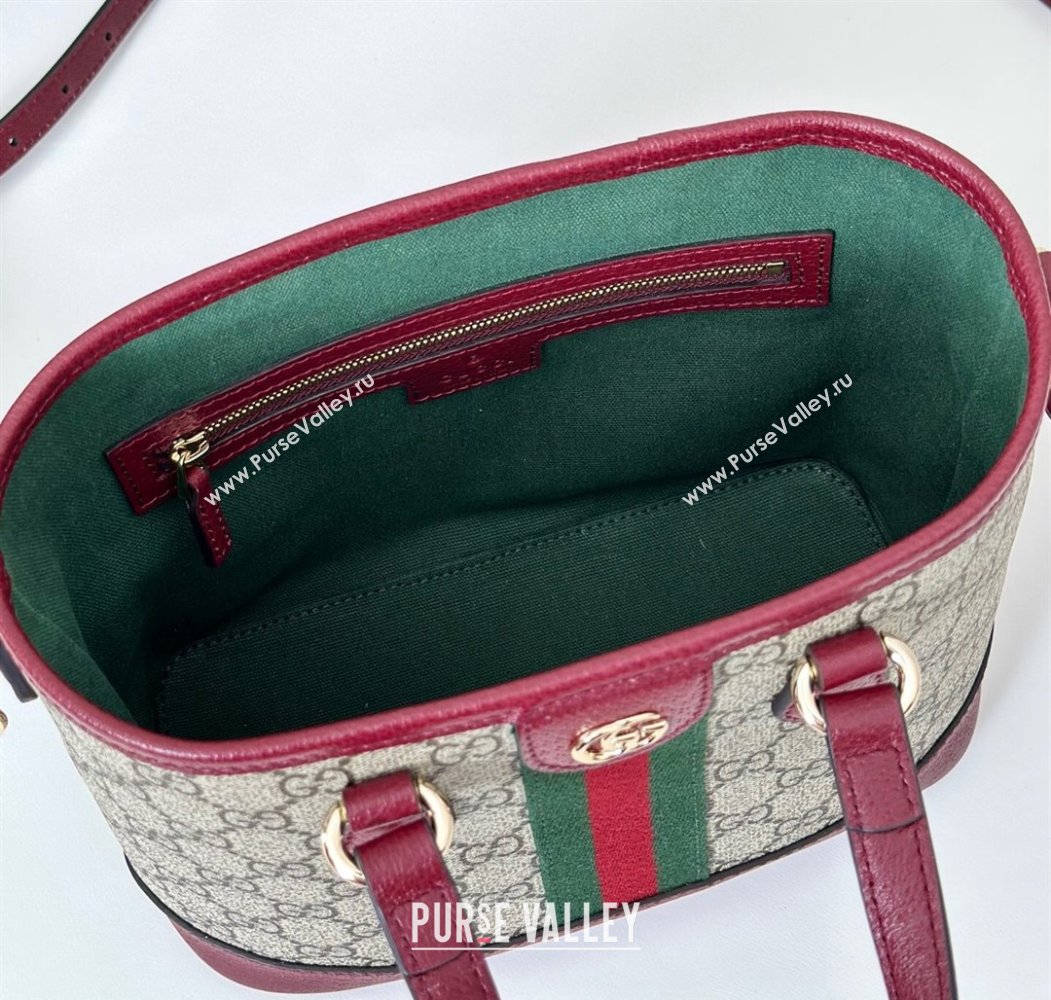 Gucci Ophidia GG Canvas small tote bag Ancora Red 2025 836848 (DLH-250808039)