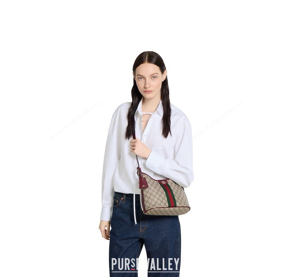Gucci Ophidia GG Canvas small shoulder bag Ancora Red 2025 836872 (DLH-250808041)