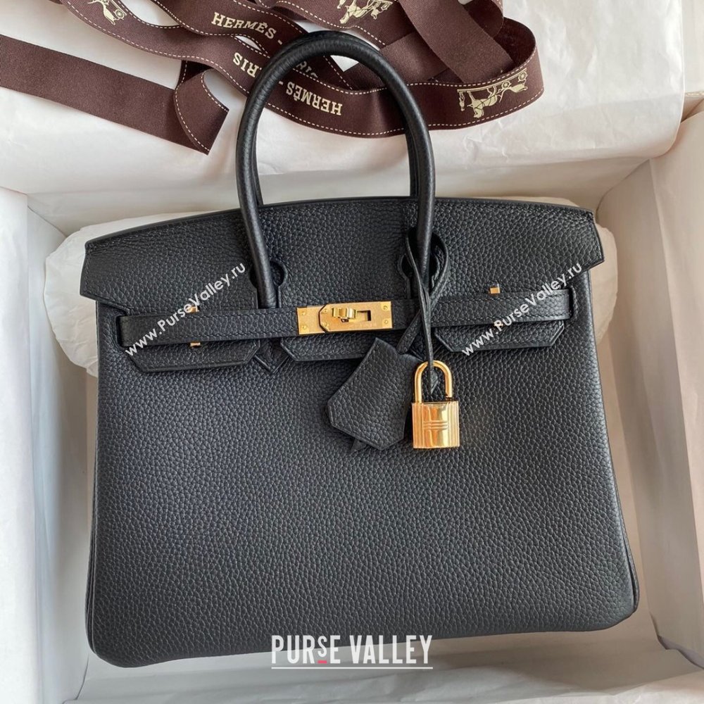 Hermes Birkin 25cm Bag in Original Togo Leather Black/Gold 2023 (Pure Handmade) (Y-23110829)