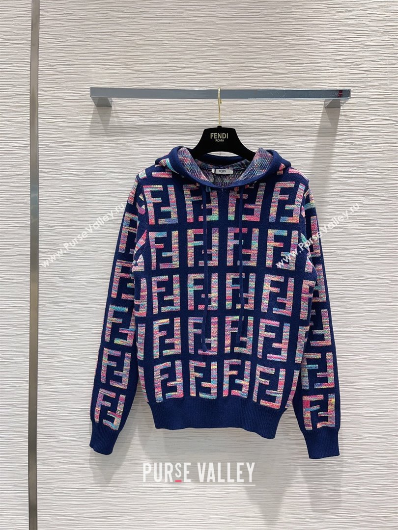 Fendi FF Wool Sweater F122529 Blue 2023 (Q-23122529)