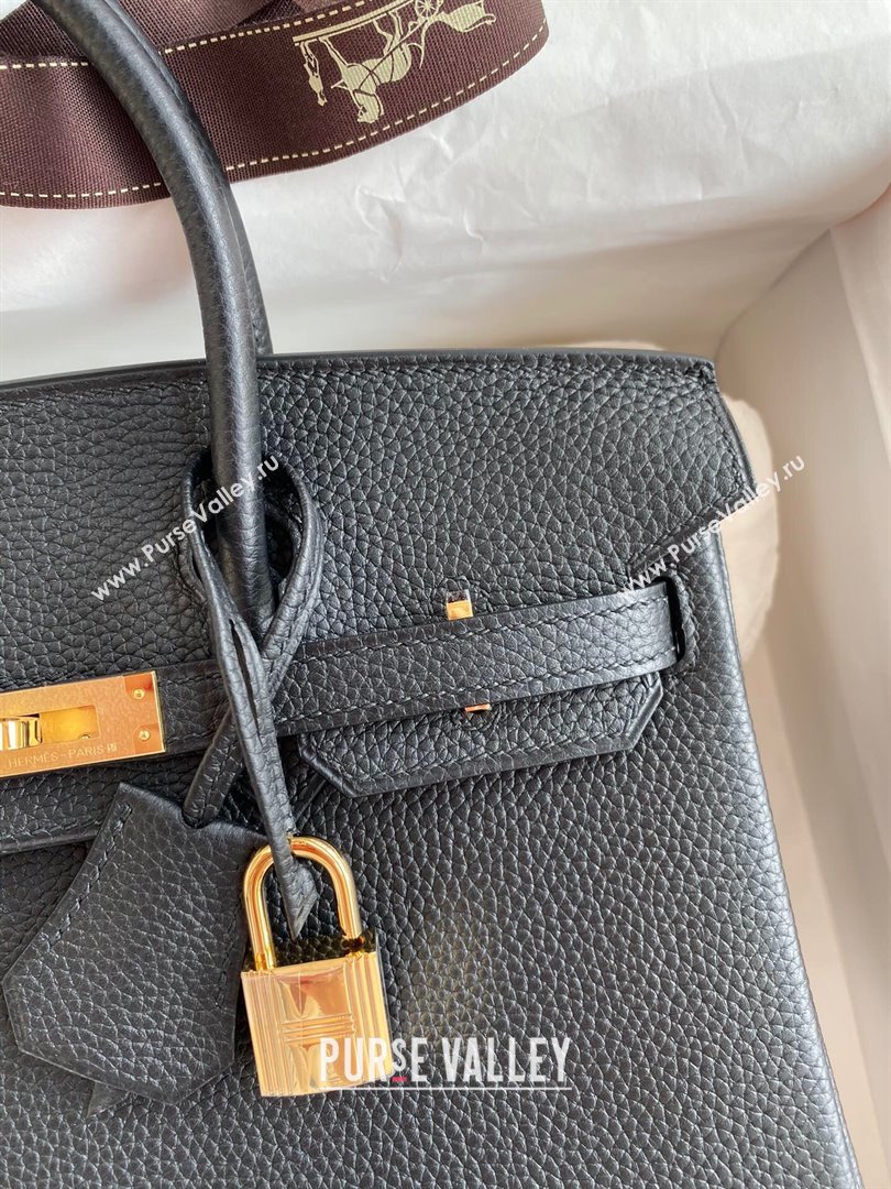 Hermes Birkin 25cm Bag in Original Togo Leather Black/Gold 2023 (Pure Handmade) (Y-23110829)