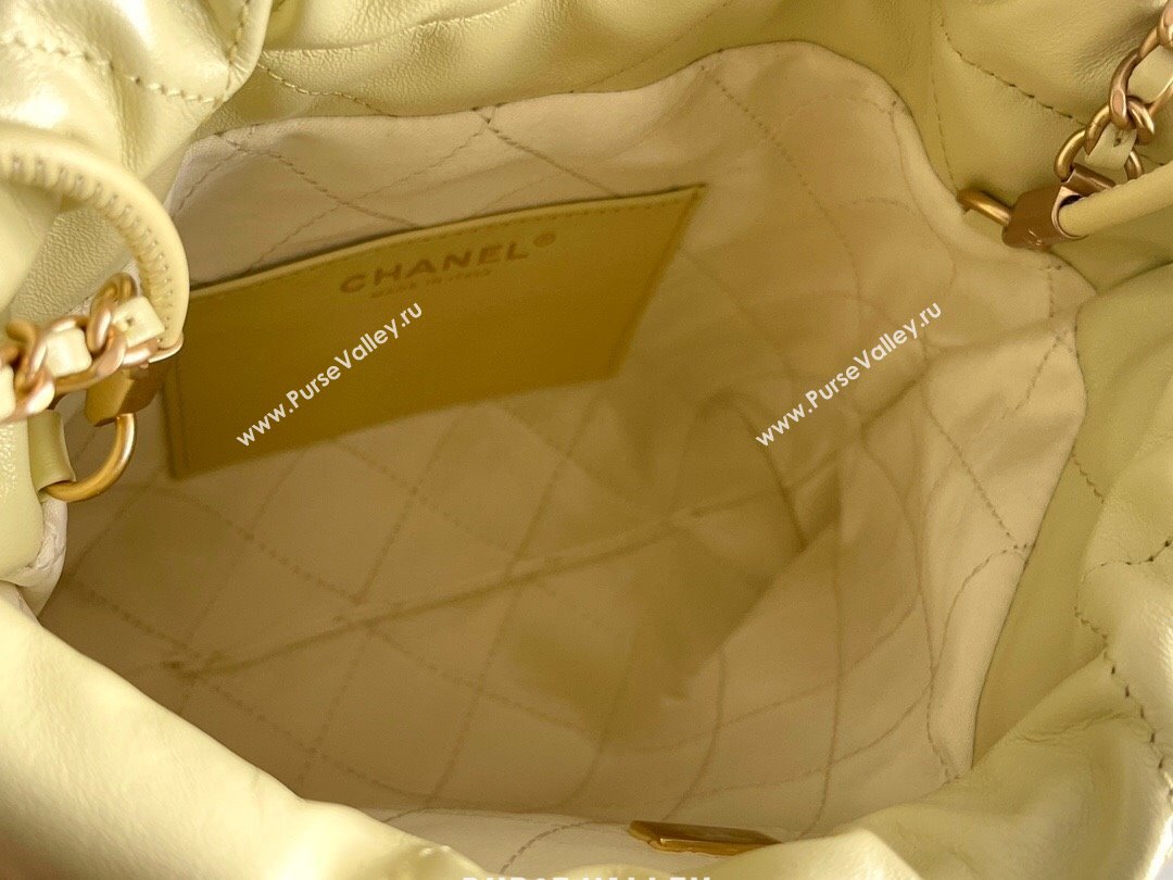 Chanel 22 Mini Bag in Shiny Calfskin AS3980 Yellow/Gold 2024 Top Quality (MHE-24072206)