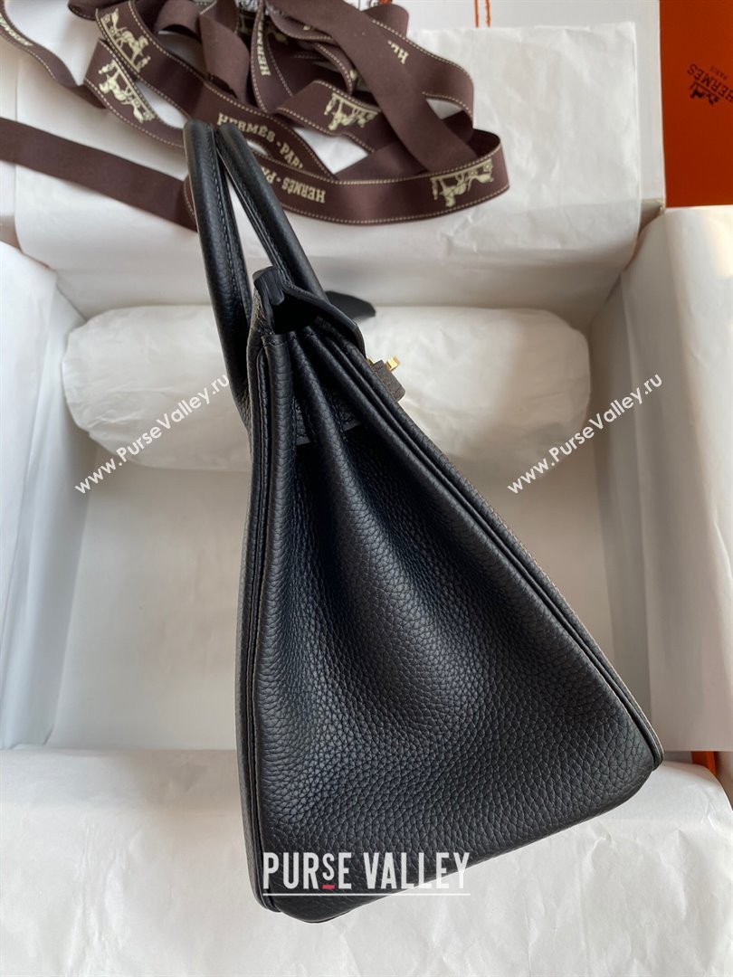 Hermes Birkin 25cm Bag in Original Togo Leather Black/Gold 2023 (Pure Handmade) (Y-23110829)