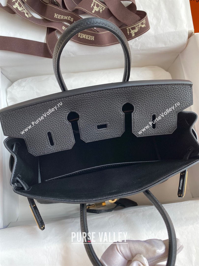 Hermes Birkin 25cm Bag in Original Togo Leather Black/Gold 2023 (Pure Handmade) (Y-23110829)