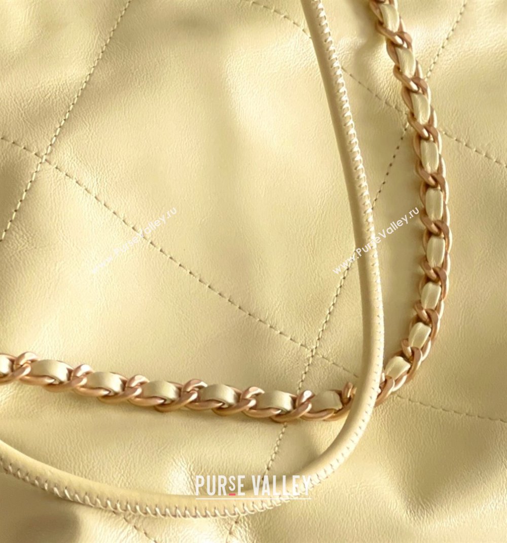 Chanel 22 Mini Bag in Shiny Calfskin AS3980 Yellow/Gold 2024 Top Quality (MHE-24072206)