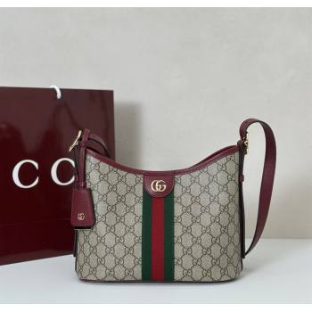 Gucci Ophidia GG Canvas small shoulder bag Ancora Red 2025 836872 (DLH-250808041)
