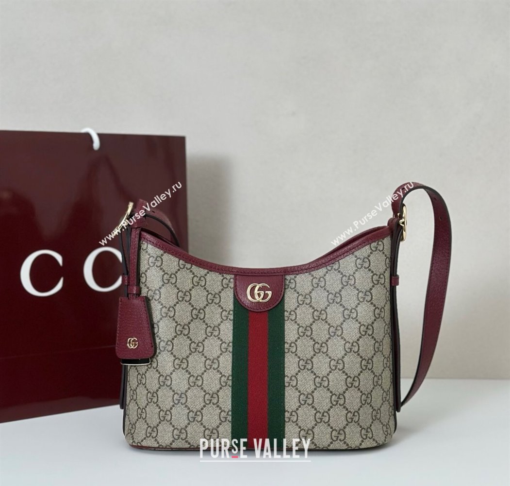 Gucci Ophidia GG Canvas small shoulder bag Ancora Red 2025 836872 (DLH-250808041)