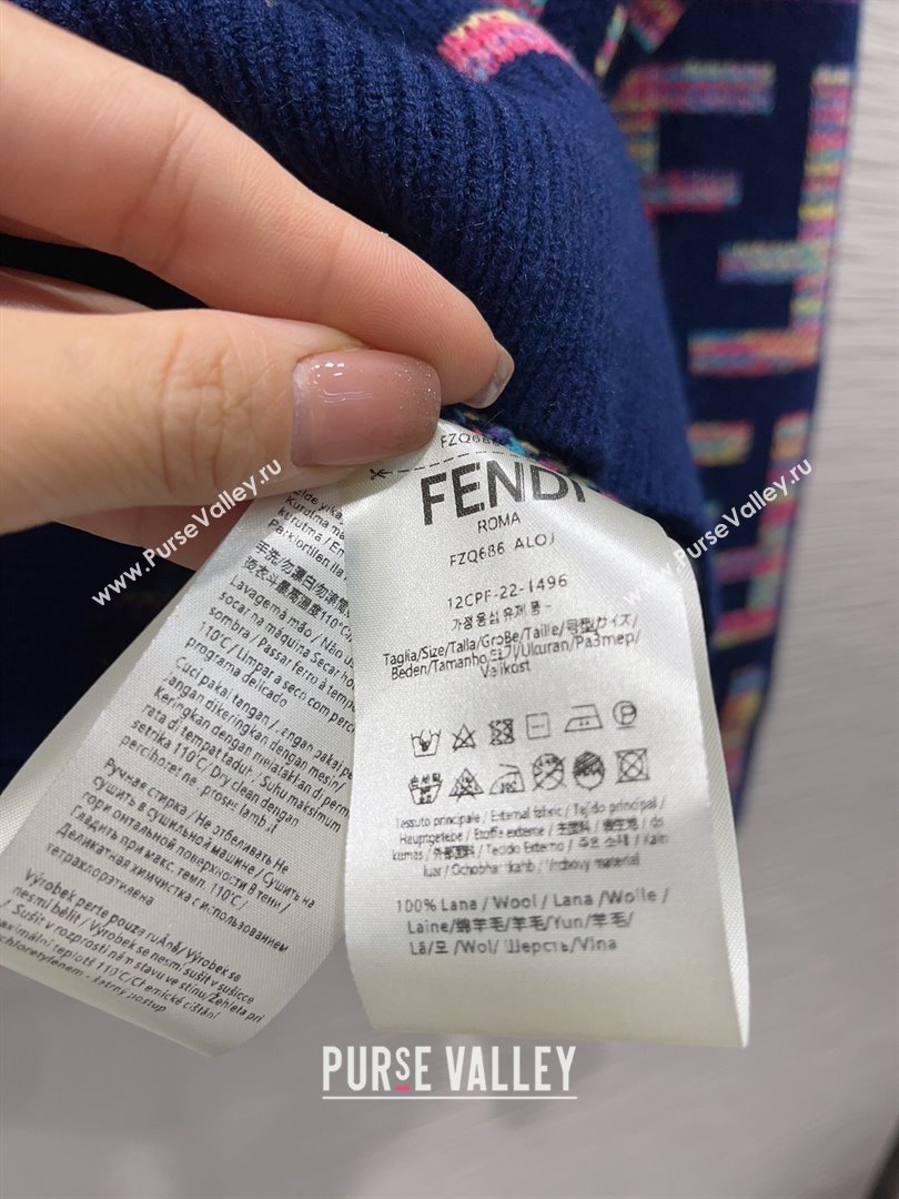 Fendi FF Wool Sweater F122529 Blue 2023 (Q-23122529)