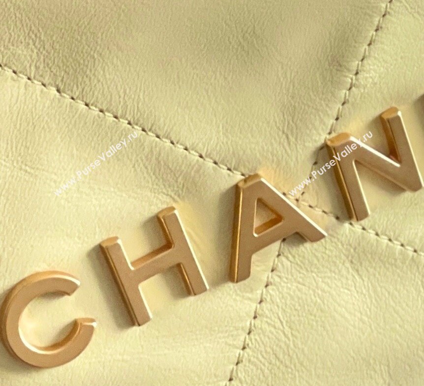 Chanel 22 Mini Bag in Shiny Calfskin AS3980 Yellow/Gold 2024 Top Quality (MHE-24072206)