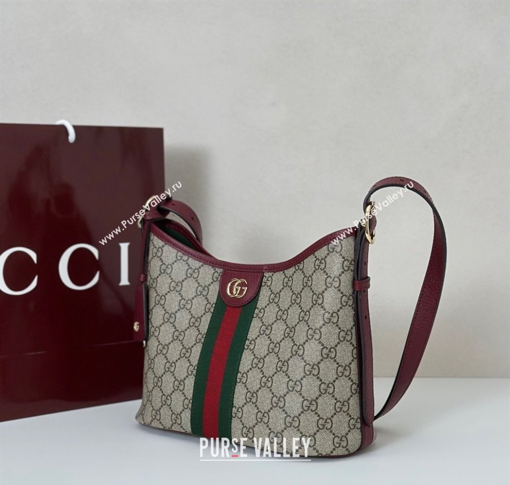 Gucci Ophidia GG Canvas small shoulder bag Ancora Red 2025 836872 (DLH-250808041)