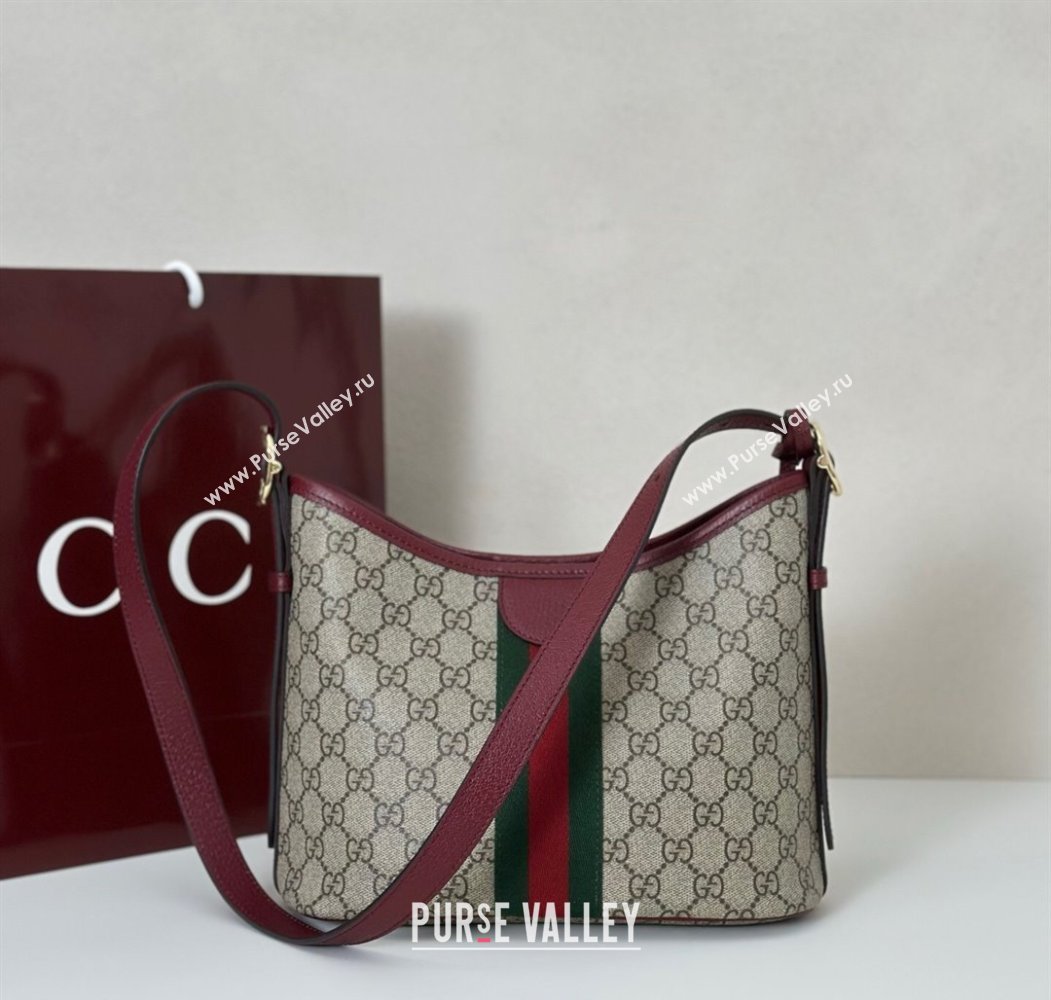 Gucci Ophidia GG Canvas small shoulder bag Ancora Red 2025 836872 (DLH-250808041)