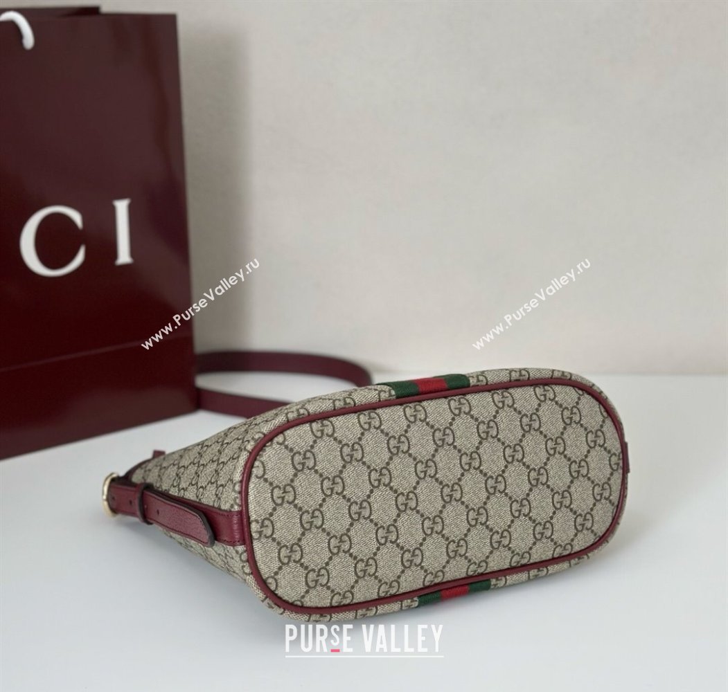 Gucci Ophidia GG Canvas small shoulder bag Ancora Red 2025 836872 (DLH-250808041)
