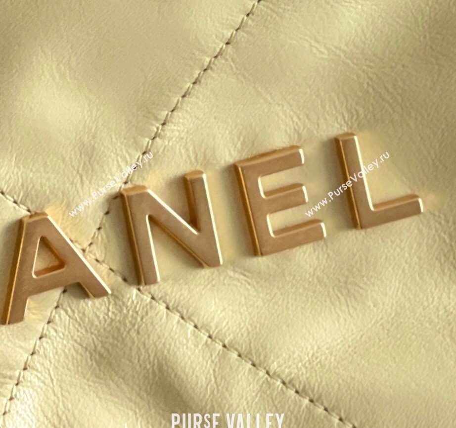 Chanel 22 Mini Bag in Shiny Calfskin AS3980 Yellow/Gold 2024 Top Quality (MHE-24072206)