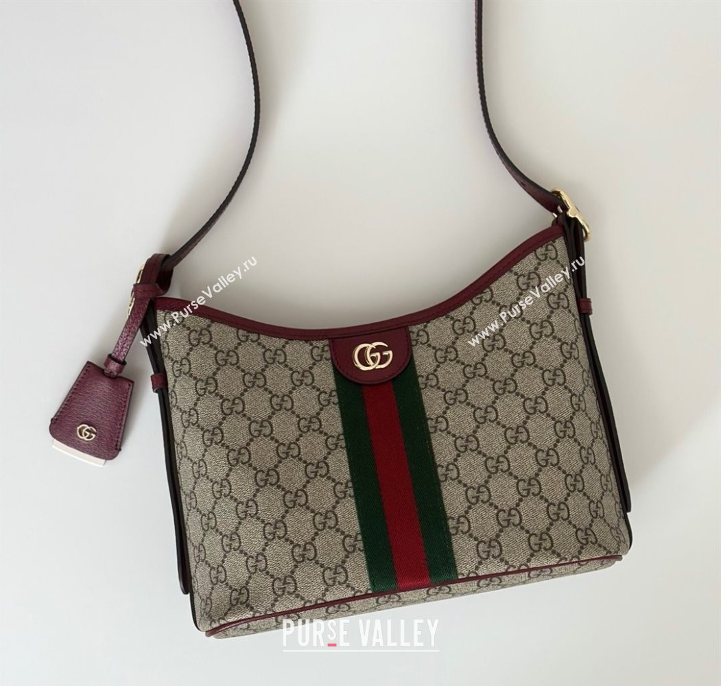 Gucci Ophidia GG Canvas small shoulder bag Ancora Red 2025 836872 (DLH-250808041)