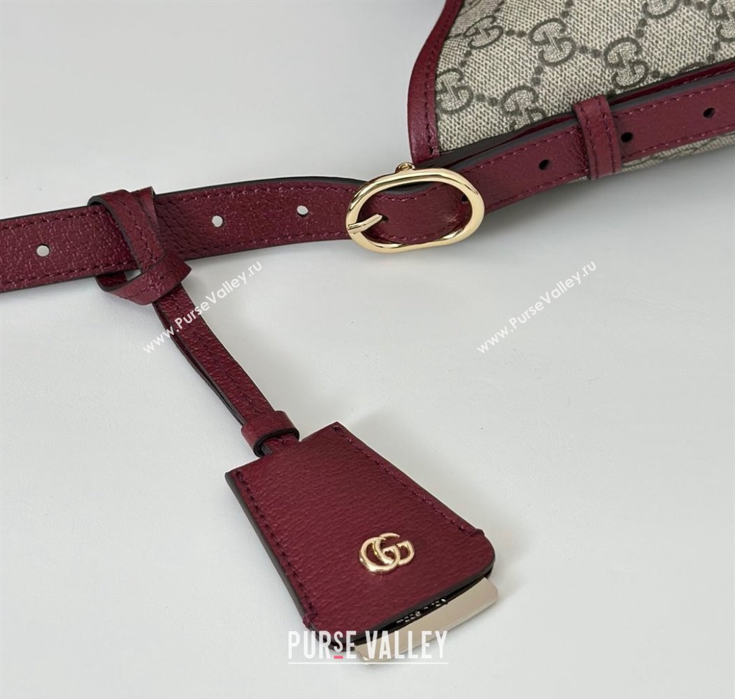 Gucci Ophidia GG Canvas small shoulder bag Ancora Red 2025 836872 (DLH-250808041)