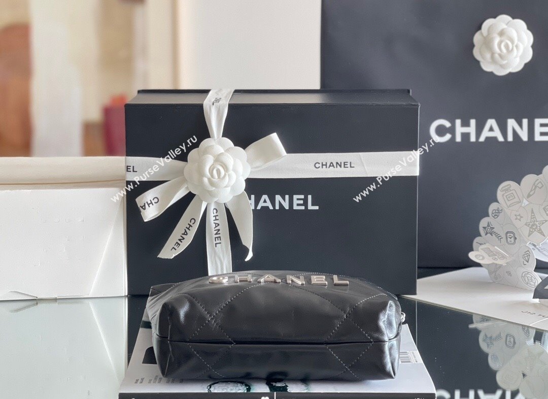 Chanel 22 Mini Bag in Shiny Calfskin AS3980 Black/Silver 2024 Top Quality (MHE-24072207)