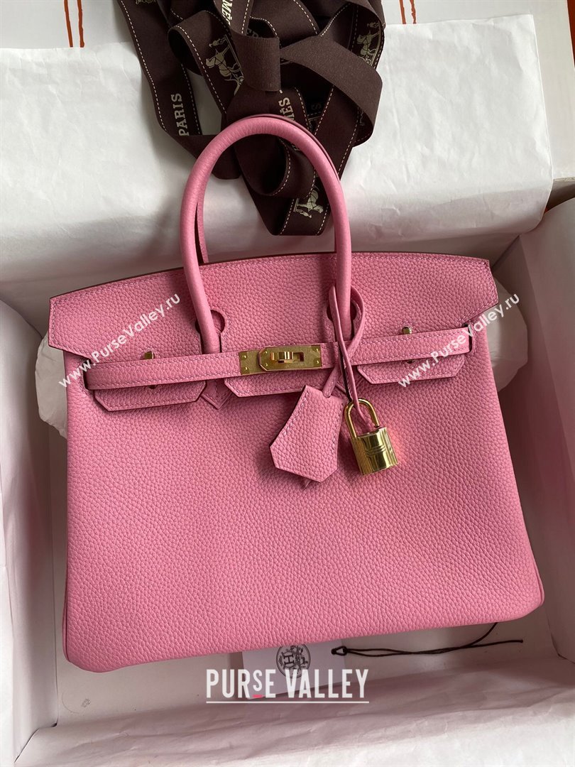 Hermes Birkin 25cm Bag in Original Togo Leather Sakura Pink/Gold 2023 (Pure Handmade) (Y-23110831)