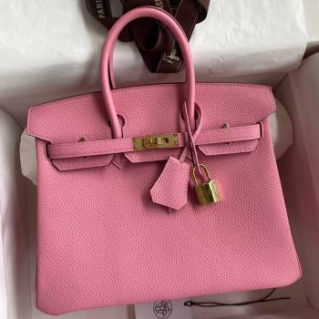 Hermes Birkin 25cm Bag in Original Togo Leather Sakura Pink/Gold 2023 (Pure Handmade) (Y-23110831)