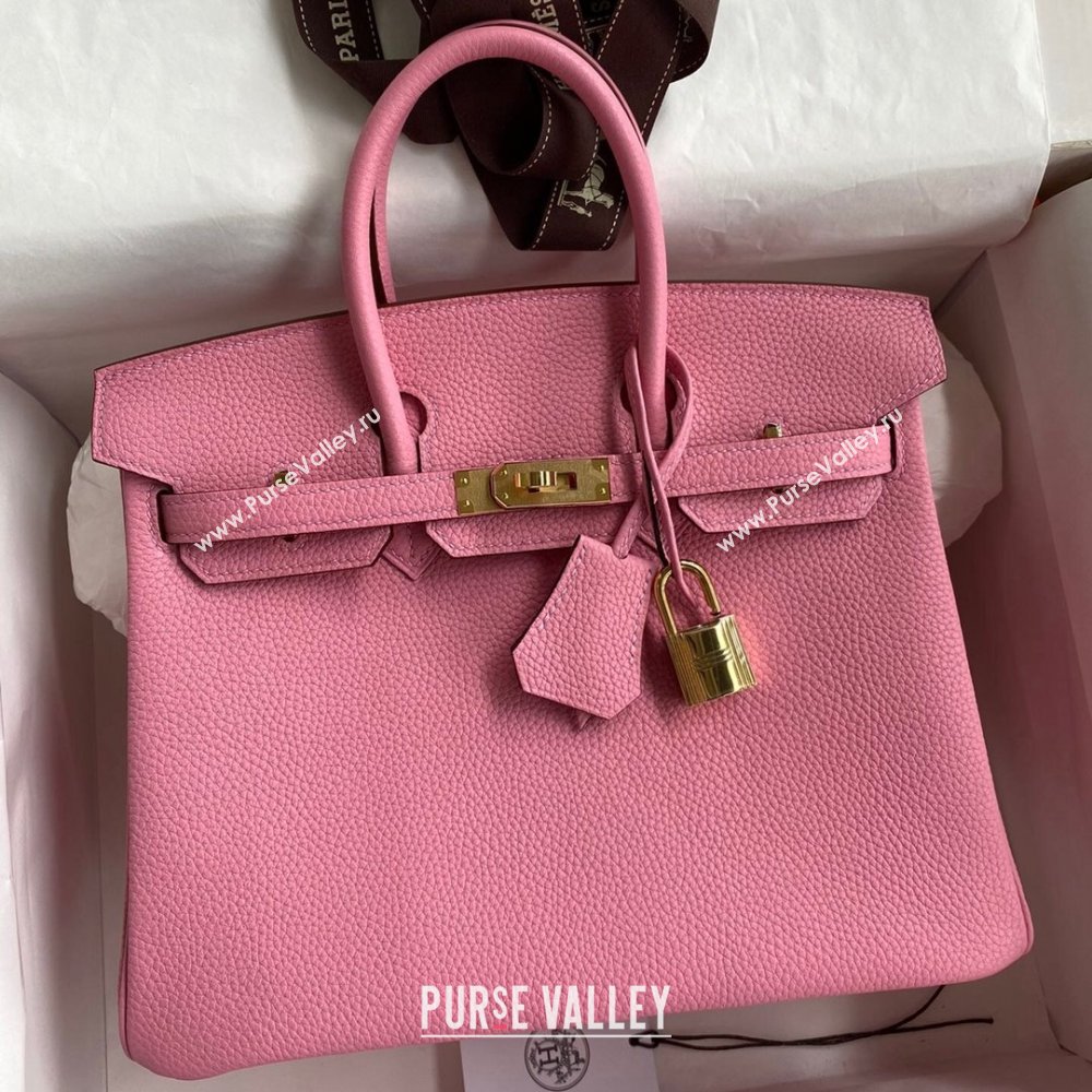 Hermes Birkin 25cm Bag in Original Togo Leather Sakura Pink/Gold 2023 (Pure Handmade) (Y-23110831)