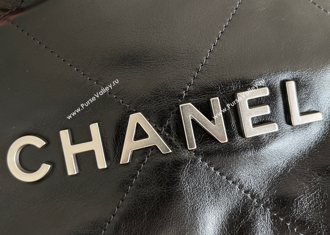 Chanel 22 Mini Bag in Shiny Calfskin AS3980 Black/Silver 2024 Top Quality (MHE-24072207)