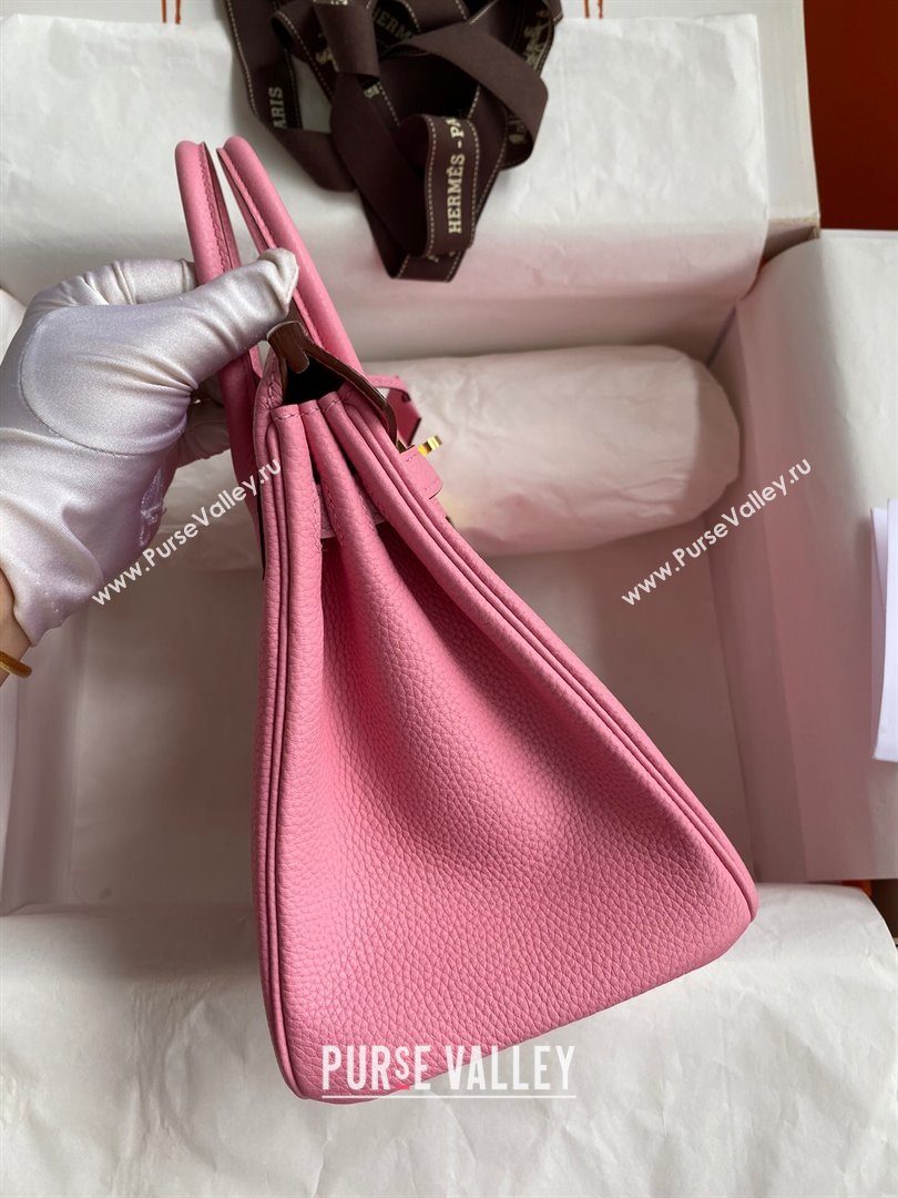 Hermes Birkin 25cm Bag in Original Togo Leather Sakura Pink/Gold 2023 (Pure Handmade) (Y-23110831)