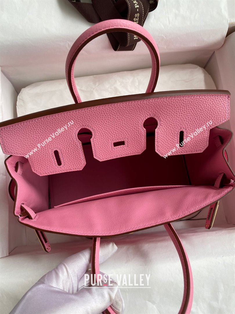 Hermes Birkin 25cm Bag in Original Togo Leather Sakura Pink/Gold 2023 (Pure Handmade) (Y-23110831)